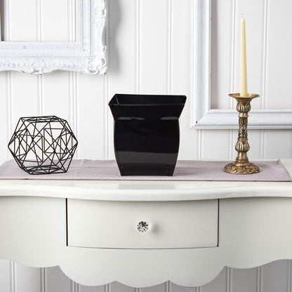 Nearly Natural 8in. Fluted Metal Square Planter