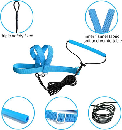 VANFAVORI Adjustable Bird Harness with 80 Inch Leash, XS Size for Peony Parrot Love Bird Weight 40-55 Grams with Outdoor Flying Training Rope, Blue