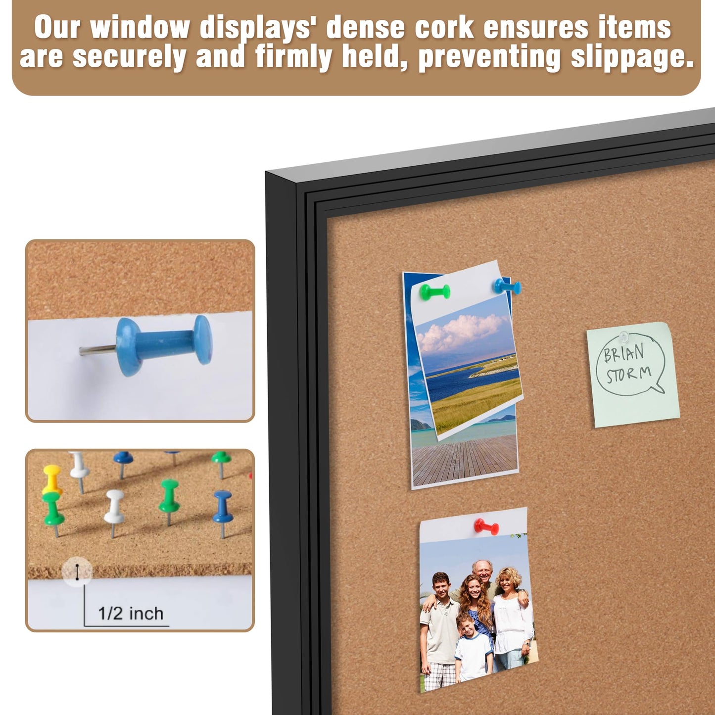 Mifuro 70"x34" Enclosed Bulletin Board, Outdoor Lockable Weather-Resistant Aluminum Cork Noticeboard for School & Office, Black Frame w/Cork