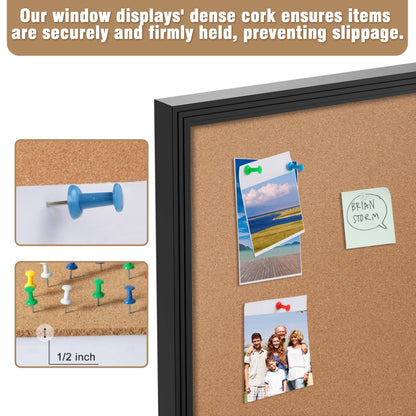 Mifuro 70"x34" Enclosed Bulletin Board, Outdoor Lockable Weather-Resistant Aluminum Cork Noticeboard for School & Office, Black Frame w/Cork