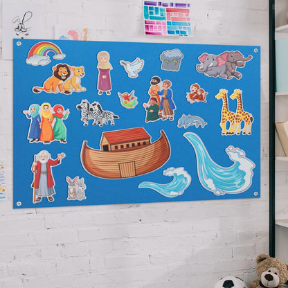 HunnmingRe Noah's Ark Felt Board Bible Stories Set Flannel Felt Board for Girls Boys Noah's Ark Craft Toy Pieces Bible Puzzles for Baptism School Class Home Activities