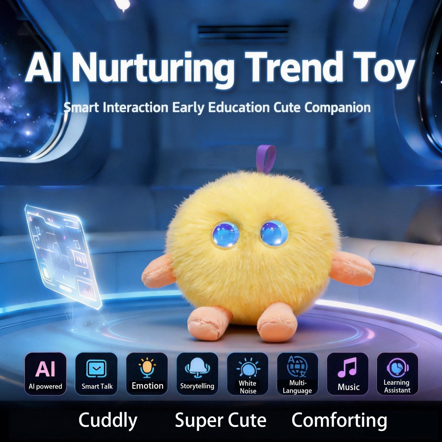 CINQALETHE Emotional Support AI Robot Toy Companion Pet – Smart Interactive Plush Toys for Kids, Realistic Intelligent Robotic Stuffed Pets with Emo AI Technology,Gift for Boys & Girls 3-8 Years Old