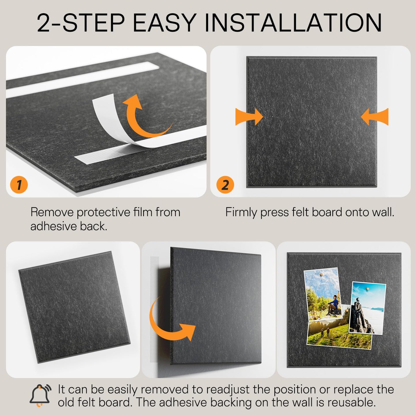 MaxGear Large Cork Board for Wall 36" x 24", Dark Gray Bulletin Board, 6 Pack Felt Wall Tiles with Pushpins, Cork Boards for Office Pin Board Tack Board Cork Boards