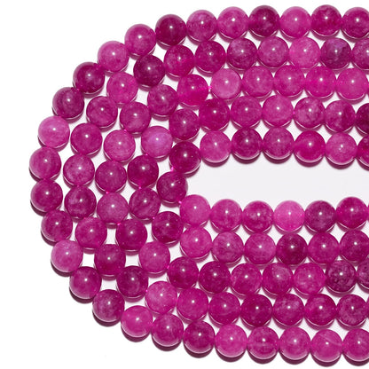 8mm Natural Pink Tourmaline Gemstone Beads Polished Round Smooth Stone Beads for Bracelets Jewelry Making 15inch Loose Beads