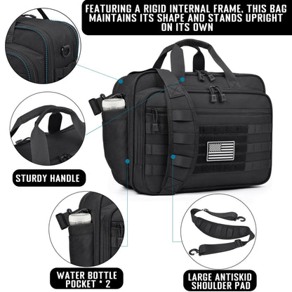 DEYACE Tactical Messenger Laptop Bag Large Military Briefcase 17.3 Inch Computer Work Office Bag for Men YKK-Zippers