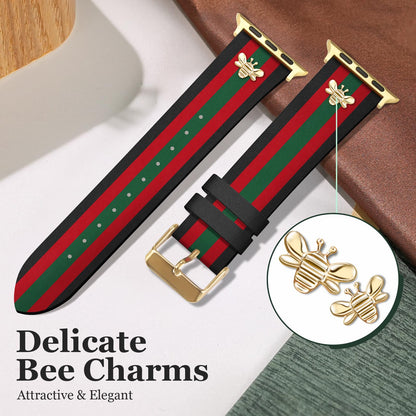 MOINSPIRE Designer Leather Bands with Charms Compatible with Apple Watch 38mm 40mm 41mm 42mm(S11/10) Women Men Genuine Leather Strap Elegant Wristbands for iWatch Series 11/10/9/8/7/6/5/3/2/1/SE/Ultra