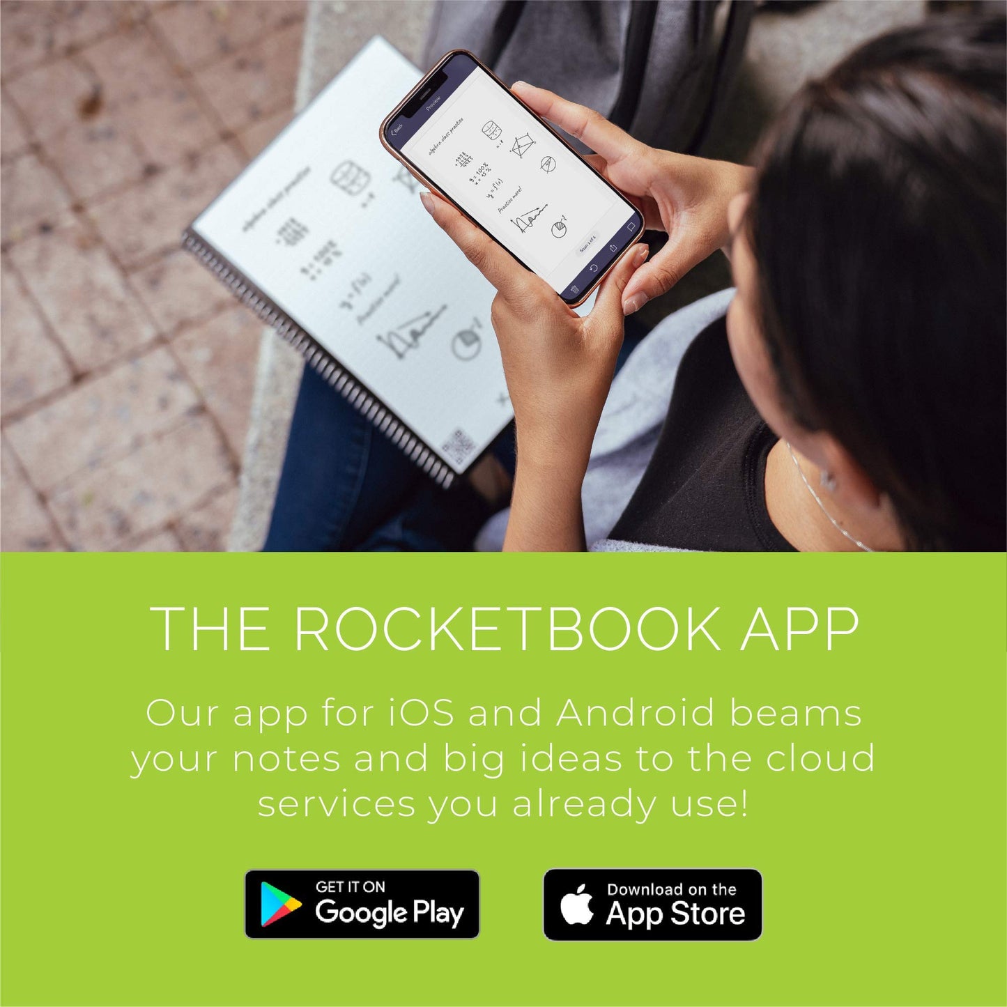 Rocketbook Matrix Smart Reusable Graph Notebook | Eco-friendly, Digitally Connected Isometric Notebook | Deep Space Gray, Letter Size (8.5" x 11") with Pen, Cloth, and App Included