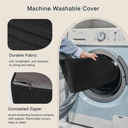 OVOV Recliner Cushions for Elderly 20"x20"x4" Thick Seat Cushion for Recliner Chair Large Square Non Slip Chair Pads with Washable Cover for Armchair Couch Black