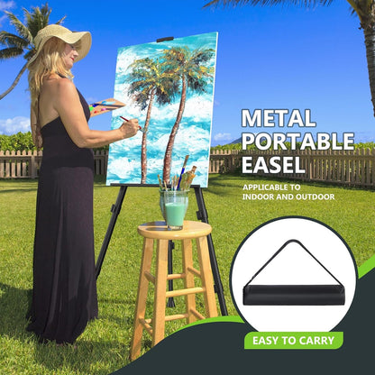 Easel Stand for Sign, Hemndic 66" Easels Stand for Painting Heavy Duty, Portable Travel Easel for Display (4 Pack)