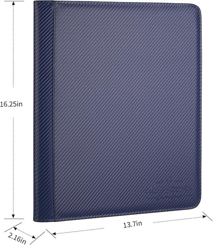 Toploader Binder,Toploader Hard Cases, 9-Pocket Pages Sleeves Hold up 288 Cards.Toploader Card Binder with Sleeves for “3×4” rigid，Card Holder(blue)
