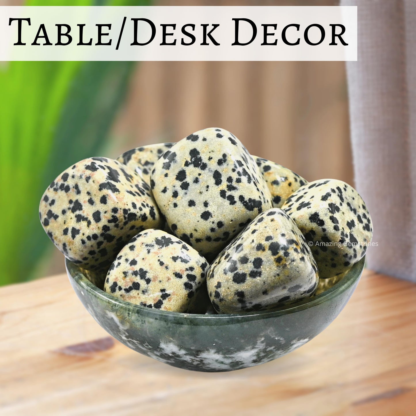 Amazing Gemstone Dalmatian Jasper Crystals and Healing Stones Tumbled - 1 oz Dalmatian Jasper Stone, Natural Healing Stones for Energy Balance, Stress Relief - Premium Polished Gems Rocks