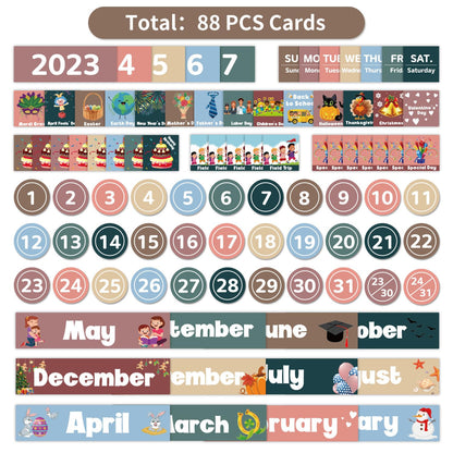 Monthly Calendar Pocket Chart for Classroom, Printed Days of The Week with Cards, Learning for Home or Kindergarten, Teacher Must Have Supplies That Fits Any School Décor (Black)