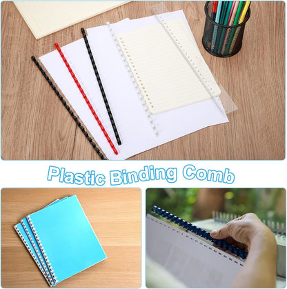 PATIKIL 20mm (3/4") Plastic Binding Combs, 50 Pcs 21 Rings Comb Binding Spines 150 Sheet Capacity Letter Size for Binding Paper Sheets Notebook Calendar Picture Album, Blue