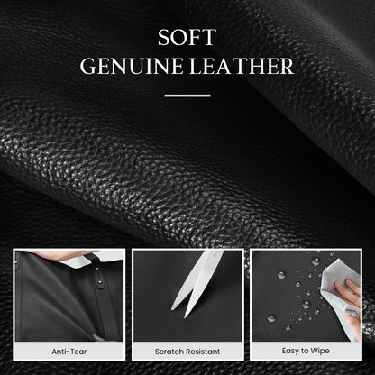 befen Black Genuine Leather Work Tote Bag for Women, Womens 15 Inch Compartment Work Totes Purse Shoulder Leather Purses Handbags