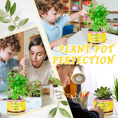Moonld 4 Pcs Teacher Appreciation Gifts Succulent Pots Mini Ceramic Plant Pot for Teachers Appreciation Gift Exchange Gifts Thank You Teacher Party Favors