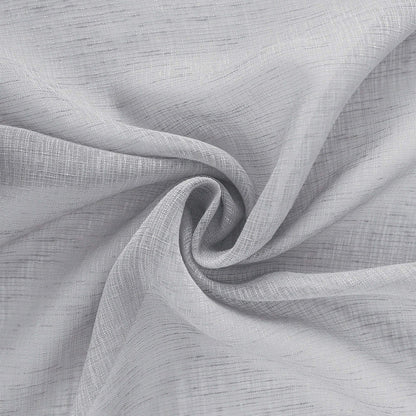 KOUFALL Grey Curtains 84 Inches Long for Bedroom Set 2 Panels Pair Rod Pocket Window Translucent Faux Linen Drapes Light Filtering Semi Sheer Gray Opaque Curtains for Living Room 52x84 Inch Length