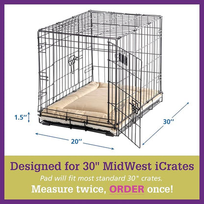 Pet Dreams Dog Crate Pad - Washable Kennel Mat, Crate Pads for Dog Cages, Non-Toxic, Flat Indoor Cat Bed, Fits iCrate 18, 24, 30, 36, 42, 48 Inches (Grey, Medium, 30")