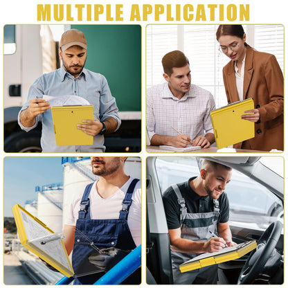 Hongri Clipboard with Storage, Yellow 8.5 x 11 Folder Nursing Side Opening, Heavy Duty with Dual Compartment, Smooth Writing for Teachers, Classroom, Size 13.3 x 9.4 x 1.5 in, Office & School Supplies