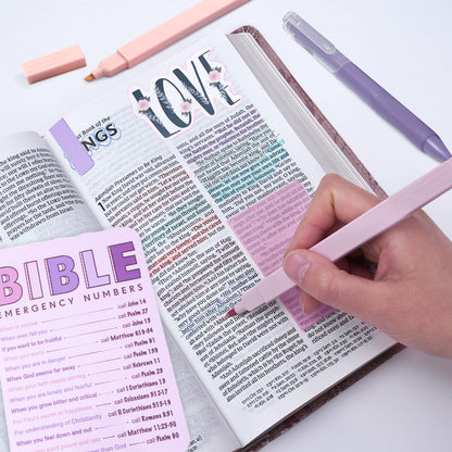 XKDOUS Bible Study Supplies Journaling Kit for Women, Bible Study Kit Journaling Supplies with Prayer Journal, Highlighters, Emergency Card, Pencil Case and More, Christian Gifts for Women, Purple