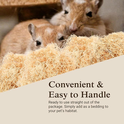 The Habitat Life - Natural Fine Cut Excelsior - for Birds, Hamsters, Gerbils, Rats & Other Small Mammals - Soft & Absorbent - Wood Fiber - Dye-Free & Safe - Small - 1 Pack