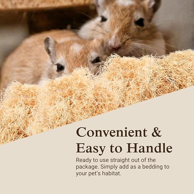 The Habitat Life - Natural Fine Cut Excelsior - for Birds, Hamsters, Gerbils, Rats & Other Small Mammals - Soft & Absorbent - Wood Fiber - Dye-Free & Safe - Medium - 1 Pack