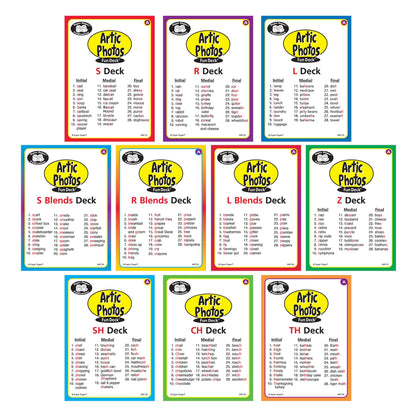 Super Duper Publications | Set of 10 Articulation Photo Flash Cards Fun Decks (Combo Set One) - New Revised Color Photos | Speech Therapy | Educational Learning Resource for Children