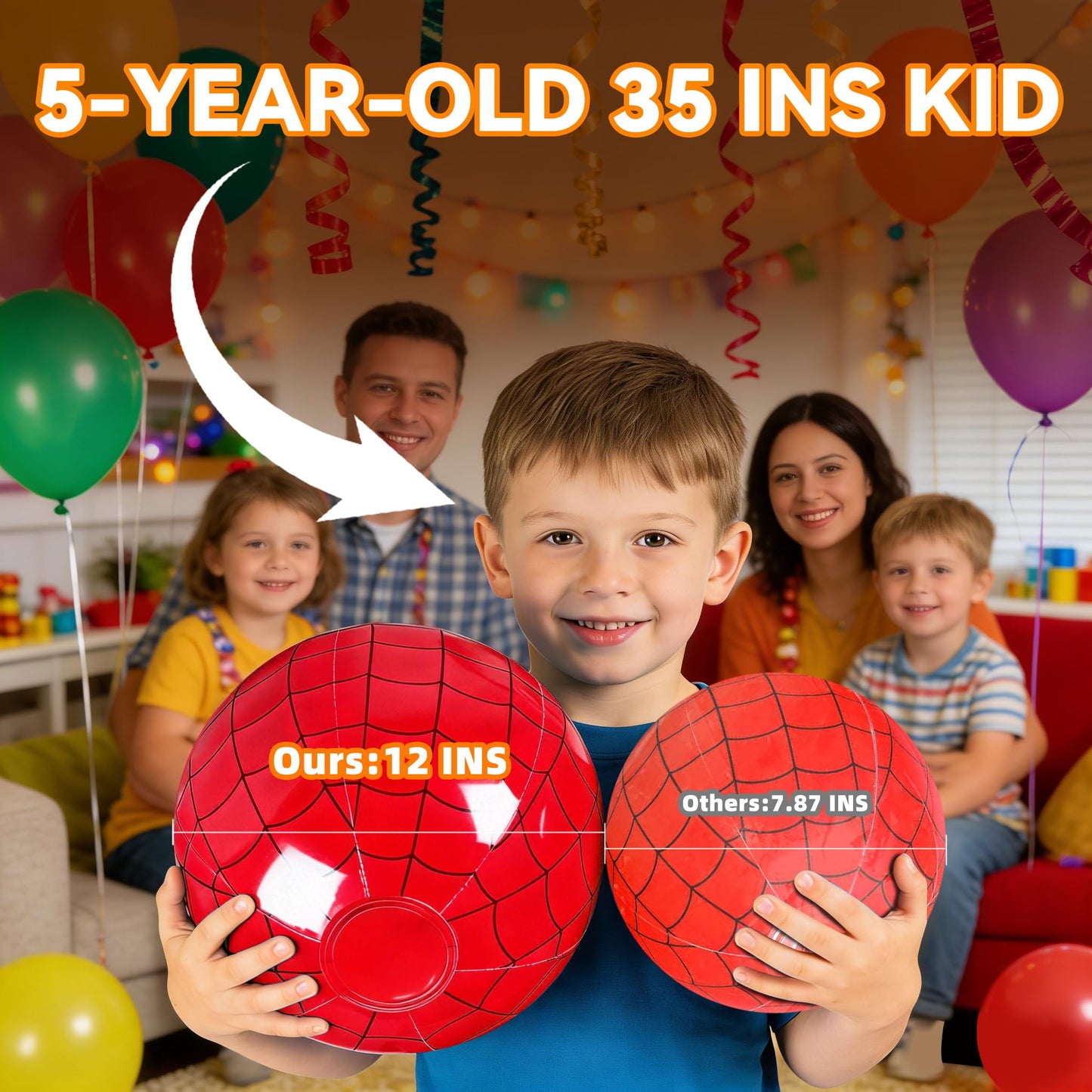 Plucktivize Inflatable Spider Beach Balls 12INS – Large Spider Web Design Balls for Kids Birthday Friends Party Decorations, Pool Games, Spider Gifts, Man and Women Celebration Supplies