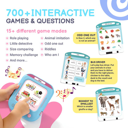 QuTZ Talking Flash Cards, Phonics Flash Cards, Learn to Read with 166 Pages, 29+ Themes, 800+ Words & Fun Facts, 700+ Interactive Games, Toddler Learning Toys for 3-6 Year Old