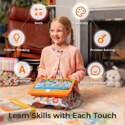 Think Academy Learning Pad for 5+, Age-Optimized Screen-Free Educational Learning Tablet, Learn to Read Phonics Flash Cards with Alphabet, Words, Numbers, Music, Preschool Learning Activities for Kids