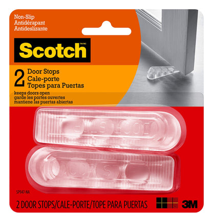 Scotch Door Stoppers, 2 Count, 1-1/8 in., Flexible Material Assures Snug Fit Under Doors, Easy to Use Stops for Bottom of Door (SP947)