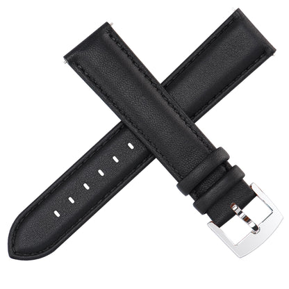OTTOODY Leather Watch Bands Strap Quick Release, Elegant & Soft Top Grain Genuine Leather Watch band for Men Women, 22mm 21mm 20mm 18mm 16mm Replacement Straps for Watch & Smartwatch, Silver Buckle