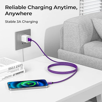 Basesailor USB Type C Charger Cable 6.6FT 2Pack,Charging Cord for Kindle Fire HD 10 9th,8 10th 2020,Paperwhite 2021 11th Generation,iPad Air Mini 7,Samsung A53 Z Flip Fold 5,iPhone 17 16 16e Pro Max