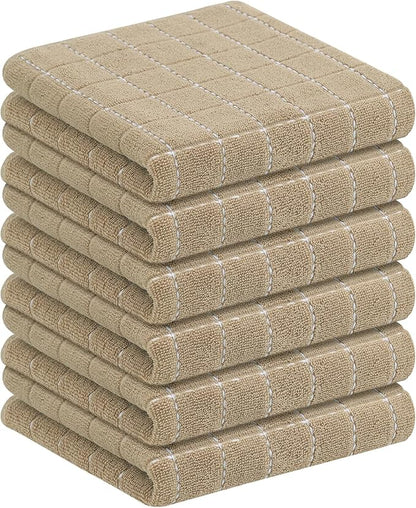Homaxy 100% Cotton Terry Kitchen Towels, Checkered Designed, Soft and Super