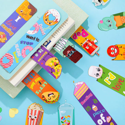 Geyee 216 Pcs Fruit Scented Bookmarks Scratch and Sniff Bookmarks Fun Classroom Smelly Bulk for Kids Students Teens School, 24 Styles