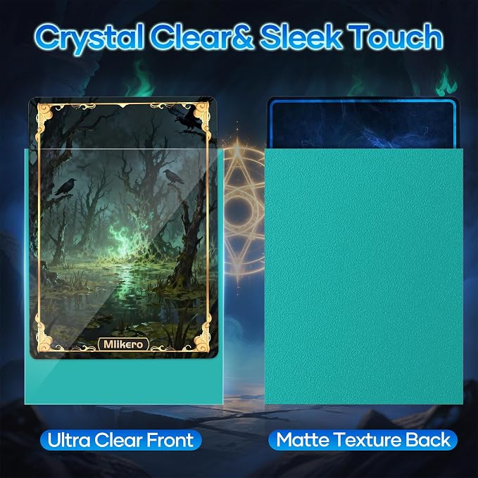 500 Count Card Sleeves, Matte Magic Card Sleeves, Smooth Shuffle & Tear Resistant, Fit for MTG, TCG, CCG (Cyan)