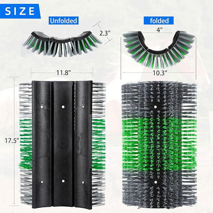 Extra Large Size Livestock Scratching Brush, Upgraded Horse/Goat/Cow/Cattle Scratcher Brush for Grooming, Itch Relief Horse Scratcher Brushes Kit with Two Sets of Mounting Screws(8-Pack,Gray)