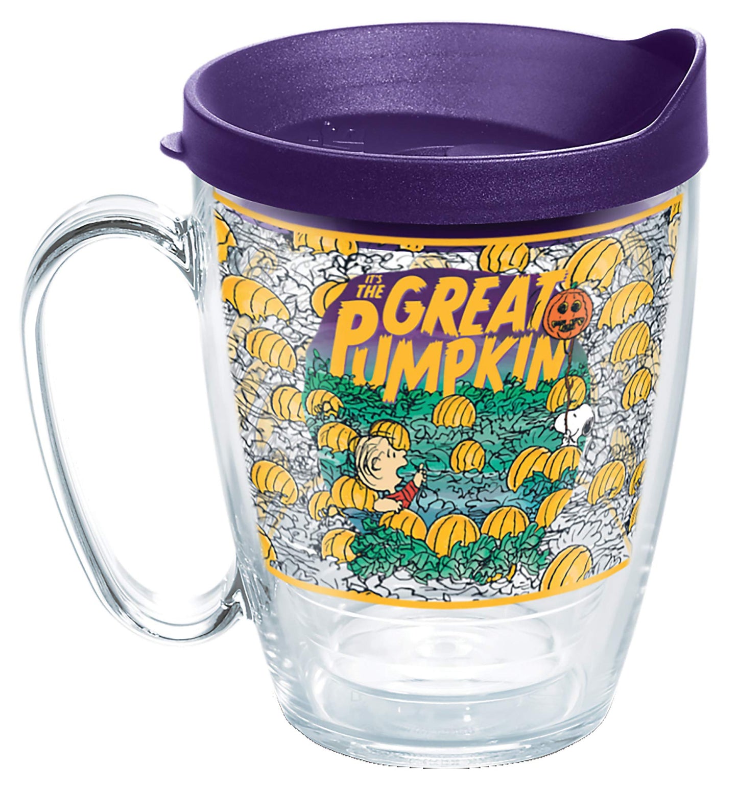 Tervis Peanuts - Great Pumpkin Made in USA Double Walled Insulated Tumbler Travel Cup Keeps Drinks Cold & Hot, 16oz Mug, Classic