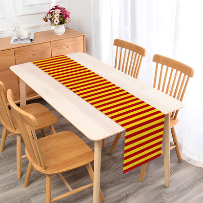 Vohado Wizard Table Runner Red Golden Stripes Magical Party Decoration Halloween Witch Birthday Dining Room Home Kitchen Island Decor (13" x 108")