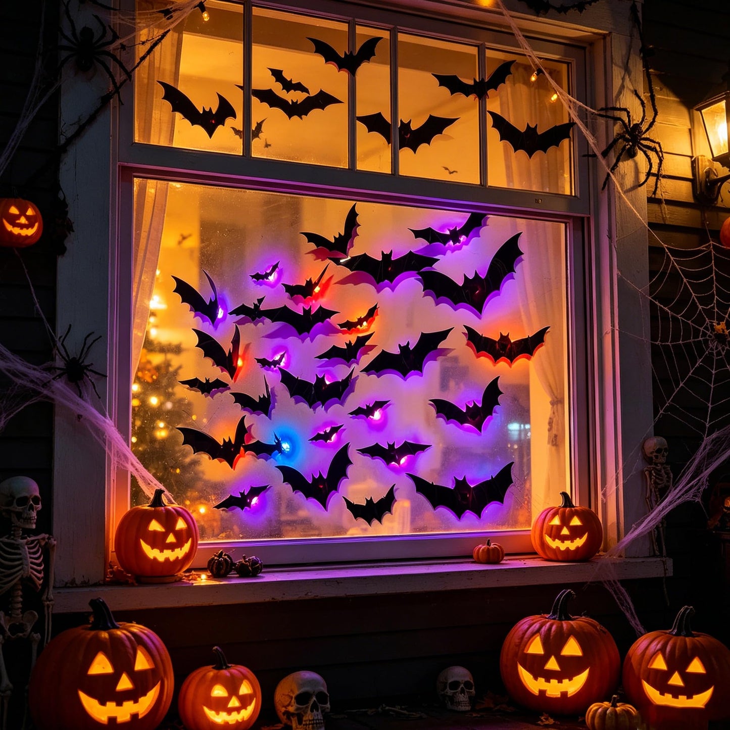 DR.DUDU 36 Pack Halloween Bats Wall Decor 3D Bat Stickers