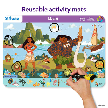 Skillmatics Search and Find Disney Princess Educational Game - Reusable Preschool Learning Activity, Perfect for Toddlers & Kids, Screen-Free Fun, Art & Crafts, Gifts for Boys & Girls Ages 3, 4, 5, 6