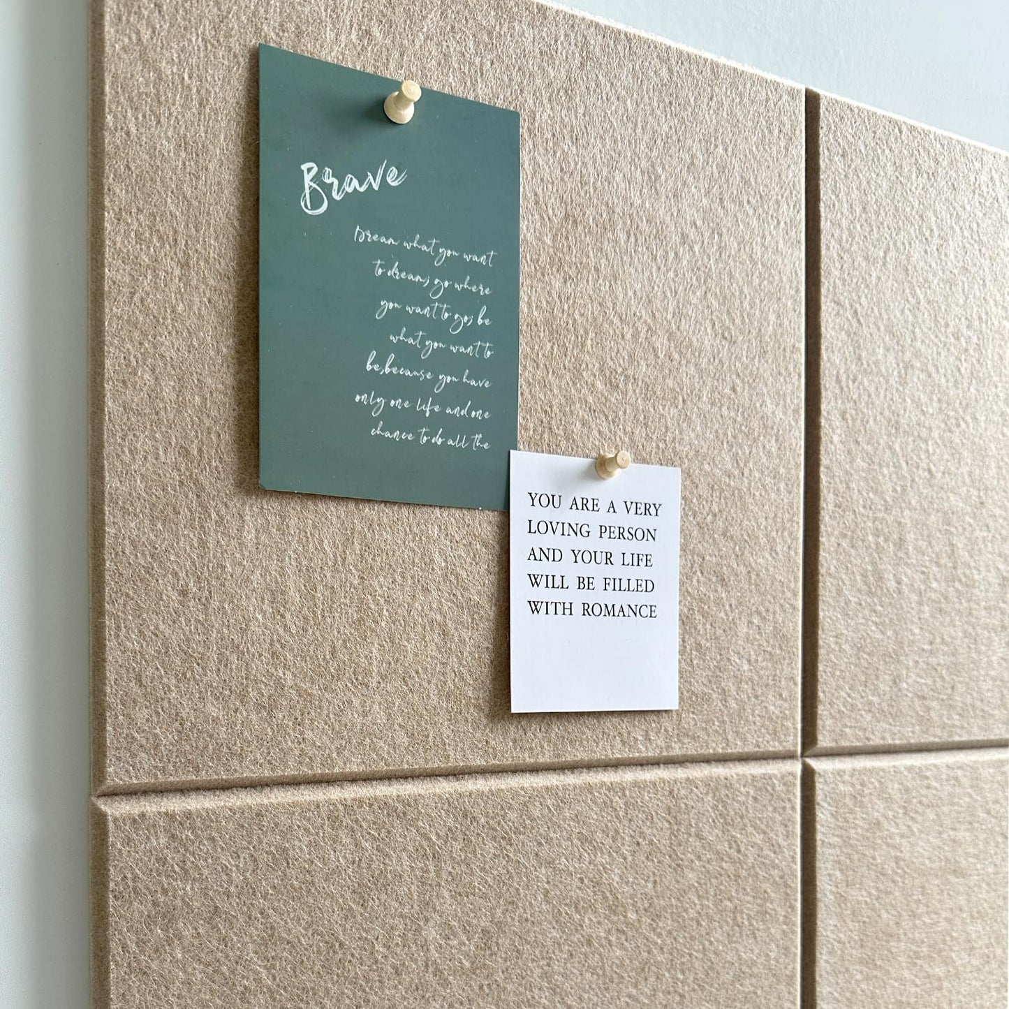 Large Cork Board for Office Wall Decor, 36"x24"- 6 Pack Felt Wall Tiles with Safe Removable Adhesive Tabs, 1/2" Thick, Felt Bulletin Board Pin Board Cork Boards for Walls - Tan