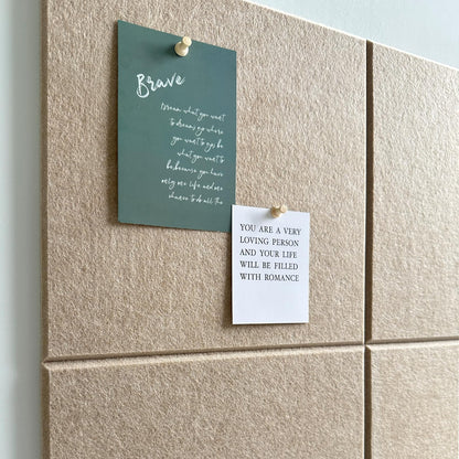 Large Cork Board for Office Wall Decor, 36"x24"- 6 Pack Felt Wall Tiles with Safe Removable Adhesive Tabs, 1/2" Thick, Felt Bulletin Board Pin Board Cork Boards for Walls - Tan