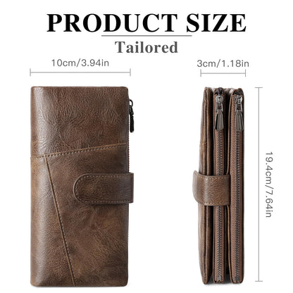 FALAN MULE Womens Wallet RFID Blocking Large Capacity Card Holder Vegan Leather Trifold Wallets