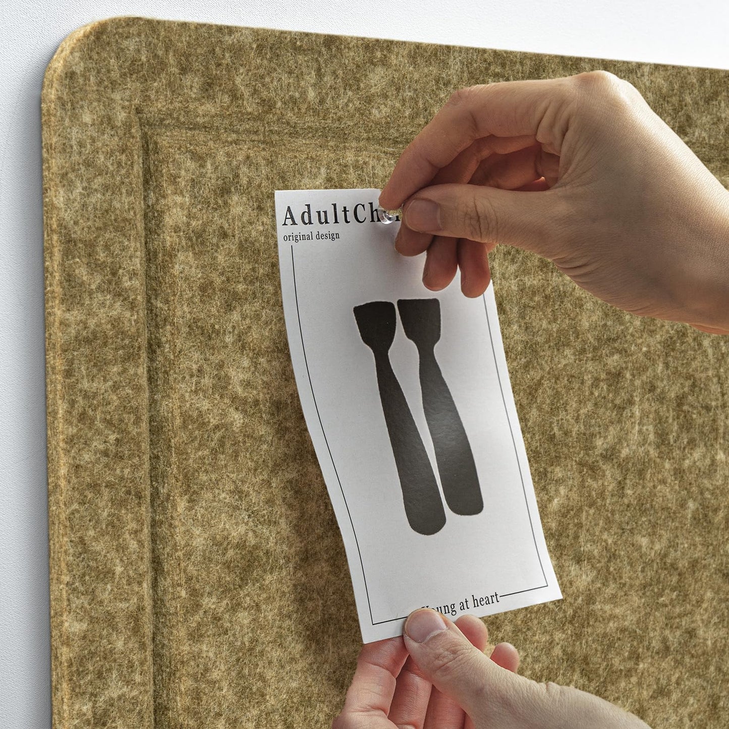 Large Bulletin Board - 48 x 36 Inches, Decorative Felt Pin Board for Wall - 4' x 3' Foldable Photo Display Board with Self-Adhesive Tape, Includes 20 Push Pins - Olive