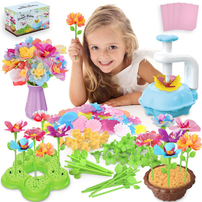 Kufanda Arts and Crafts for Kids 4-6, Toddler & Creative Fabric Flower Bouquets Toys for 4-8 Year Old Kids, for Granddaughters & Craft Lovers, Educational Fun DIY Activity Set
