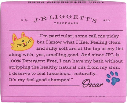 J.R.LIGGETT'S Cat Shampoo Bar, Natural Cleansing Bar for Cats with Sensitive Skin, Hypoallergenic Feline Formula Gently Deep Cleans with No Essential Oils, Detergent-Free, 3.5 oz