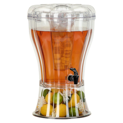 Buddeez 3.5 Gallon Beverage Dispenser with Stand - BPA-Free Tritan Drink Dispenser with Spigot, Ice Cone & Chalkboard Label for Parties, Weddings and Events