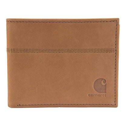 Carhartt Men’s Full Grain Saddle Leather Wallets, RFID Blocking Bifold, Trifold, and Front Pocket Options, Gifts for Men