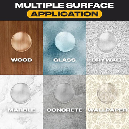 Clear Door Stoppers - Medium 2" (6 Pack) - Door Stoppers for Wall with Strong Back Adhesive - Quiet and Shock Absorbent Silicone Wall Protectors from Door Knobs - Protects Every Surface
