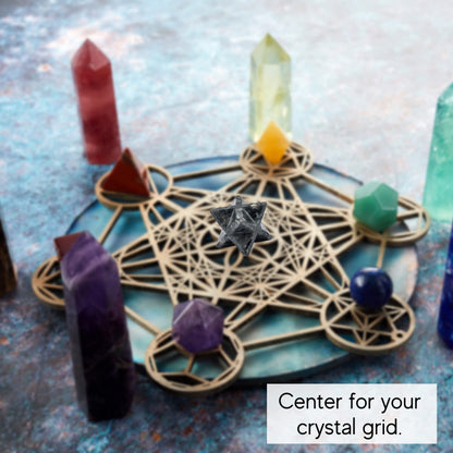 Amazing Gemstone Larvikite Merkaba Crystal - 1 Inches Metaphysical Merkaba Star for Meditation - Energetic Tetrahedron Crystal and Healing Stones for Spiritual Growth and Healing (20-25mm)